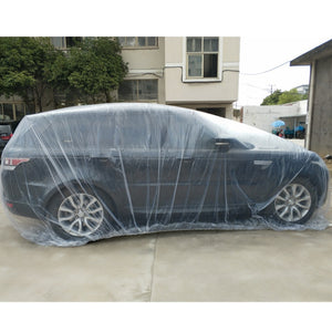 Disposable Car Cover Waterproof Transparent Plastic Dustproof Cover Car Rain Covers BY-004