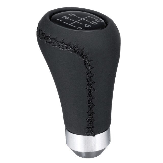 Universal 6 Speed Car Gear Shift Knob Manual Shifter Lever Stick Red Black Stitche PU Leather