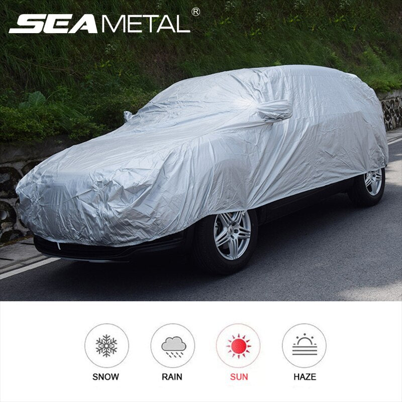 Exterior Car Cover Outdoor Protection Full Car Covers Snow Cover Sunshade Waterproof Dustproof Universal for Hatchback Sedan SUV