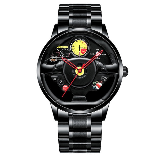 NIBOSI Sports Car Wheel Watch Waterproof Men's Watches Unique Custom Design Rim Hub Creative Quartz Wrist Watch