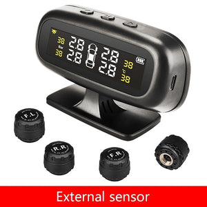 Original Solar TPMS Car Tire Pressure Alarm Monitor System Display Intelligent Temperature Warning Fuel Save with 4 Sensors tpms