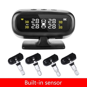 Original Solar TPMS Car Tire Pressure Alarm Monitor System Display Intelligent Temperature Warning Fuel Save with 4 Sensors tpms