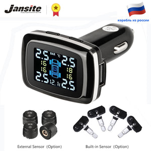 Jansite Car TPMS Tire Pressure Monitoring System Sensors Cigarette Lighter USB port Auto Security Alarm Systems Tire Pressure