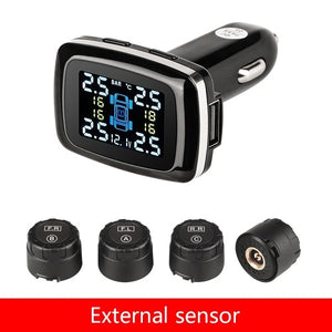 Jansite Car TPMS Tire Pressure Monitoring System Sensors Cigarette Lighter USB port Auto Security Alarm Systems Tire Pressure