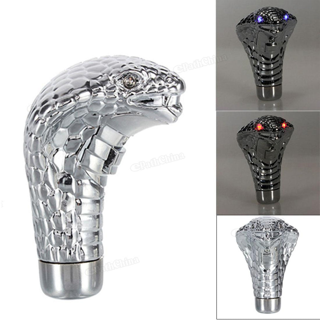 Universal Led Eyes Car Chrome Manual Gear Shift Knob Snake