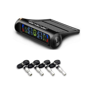 433.92MHZ TPMS USB Solar Charging Bar Car Tire Pressure Alarm Tire Pressure Monitoring Truck 6.0bar TPMS 4PCS Sensor Vehicles