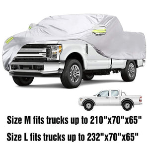 For Pickup Trucks Full Car Cover Waterproof Dust Resistant Sun Snow  UV Protection Indoor Outdoor Silver Car Case Cover M/L